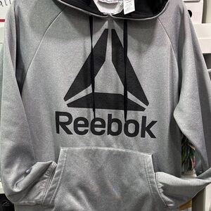 Reebok  Gray Pullover Hoodie Kangaroo Pockets